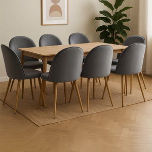 Levede 8x Dining Chairs Seat French Grey-1996005470472638471