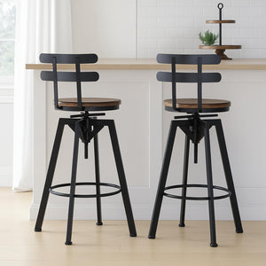 Levede 2x Bar Stool Industrial Adjustable-1996005467368853511