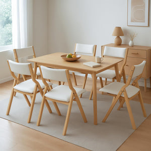 Levede 6x Dining Chairs Foldable PU Beige-1996005478009802759