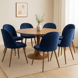 Levede 6x Dining Chairs Seat French Navy-1996005471550574599