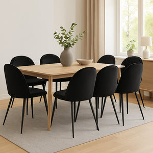 Levede 8x Dining Chairs Kitchen Cafe Black-1996005469931573255