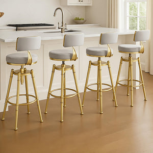 Levede 4x Swivel Bar Stools Kitchen Bar Chair Grey-1996005466982977543