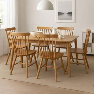 Levede 6x Dining Chairs Kitchen Windor Oak-1996005469197570055