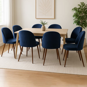 Levede 8x Dining Chairs Seat French Navy-1996005471730929671