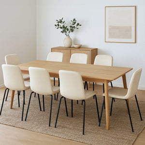 Levede Stackable Dining Chairs Kitchen Beige Set of 8-1996005477347102727