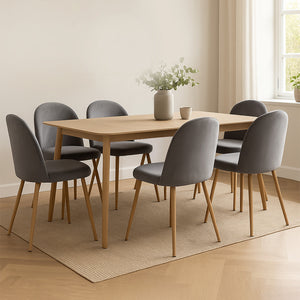 Levede 6x Dining Chairs Seat French Grey-1996005470300672007
