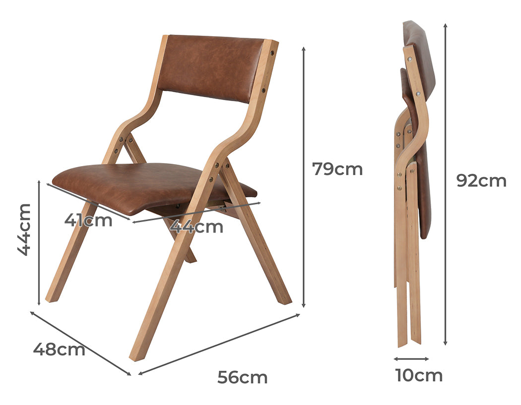 levede-2x-dining-chairs-foldable-pu-brown-1975420497265037314