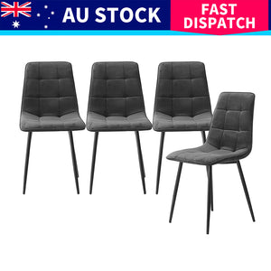 Levede 8x Dining Chairs Kitchen Velvet Grey-1996005473173770248