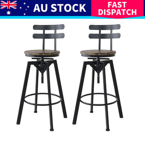 Levede 2x Bar Stool Industrial Adjustable-1996005467368853513