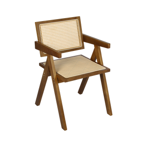 Levede 2x Walnut Wicker Armchair Dining Chair-1996005481205862408