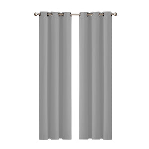 2x Blockout Curtains Panels 3 Layers Grey-1973194062467043328