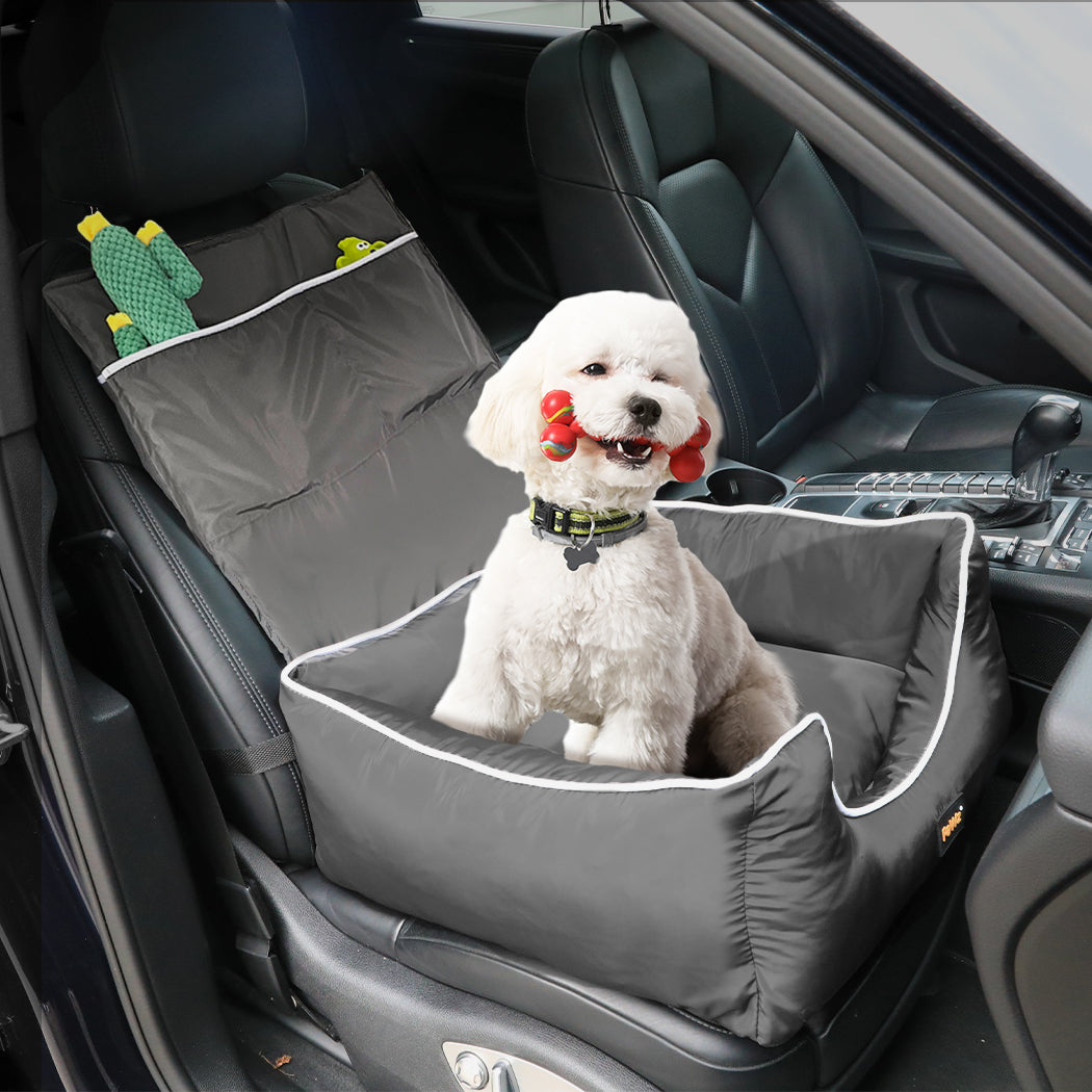 pawz-dog-car-booster-seat-belt-pet-backrest-grey-1973193677996167174