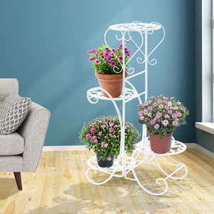 Levede Plant Stand Outdoor Indoor Metal White-1973193772690968582