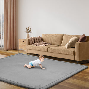 Marlow Coral Velvet Area Rugs Large Mat 180x200cm Grey-1996005441213173766