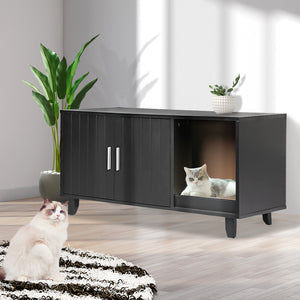 PaWz Enclosed Cat Litter Cabinet Box Black-1975420459243671558