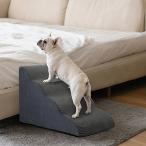 Pawz 4 Steps Pet Stairs Dog Ramp High Density Foam Grey-1996005465514971142