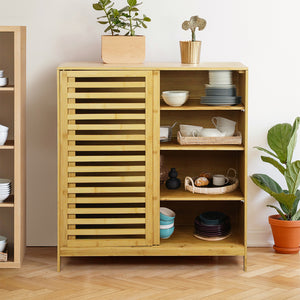 Levede Bamboo Storage Cabinet Freestanding Natural-1996005370186829831