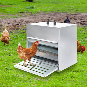 PaWz 10KG Auto Chicken Feeder Dispenser Galvanised Steel-1996005433252384774