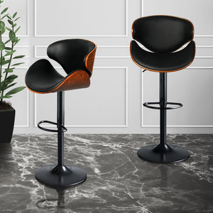 Levede 1x Bar Stools Gas Lift Kitchen Black-1973194047430463494