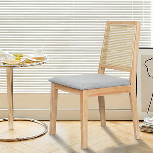 Levede 2x Rattan Dining Chair Solid Wood Lounge-1996005437534769158