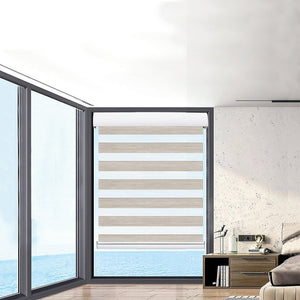 Marlow Blackout Zebra Roller Blind Curtains 90x210 Beige-1973194066401300486