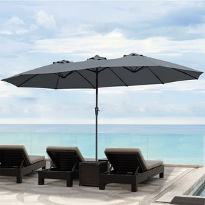 Centra 4.5M Double-sided Patio Umbrella Outdoor Umbrella Base Stand Grey-1996005404492042246