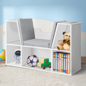 Levede Kids Bookcase Toys Box Shelf White-1975420408001859590
