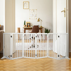 PaWz Wooden Pet Gate Dog Fence Safety White 10 Pack-1980114289377284102