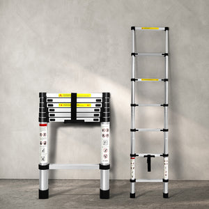 Traderight Multipurpose Ladder Telescopic 2M Silver 2 Meter-1973193881948393478