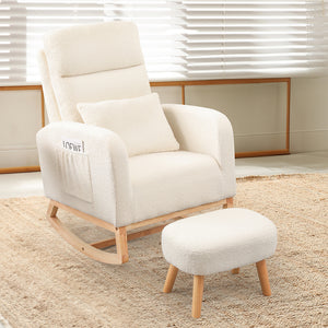 Levede Rocking Chair Ottoman Footrest With Side Pocket-1996005438277160967