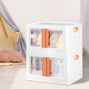 Storage Container Stackable Plastic Pink-1973193713467396102