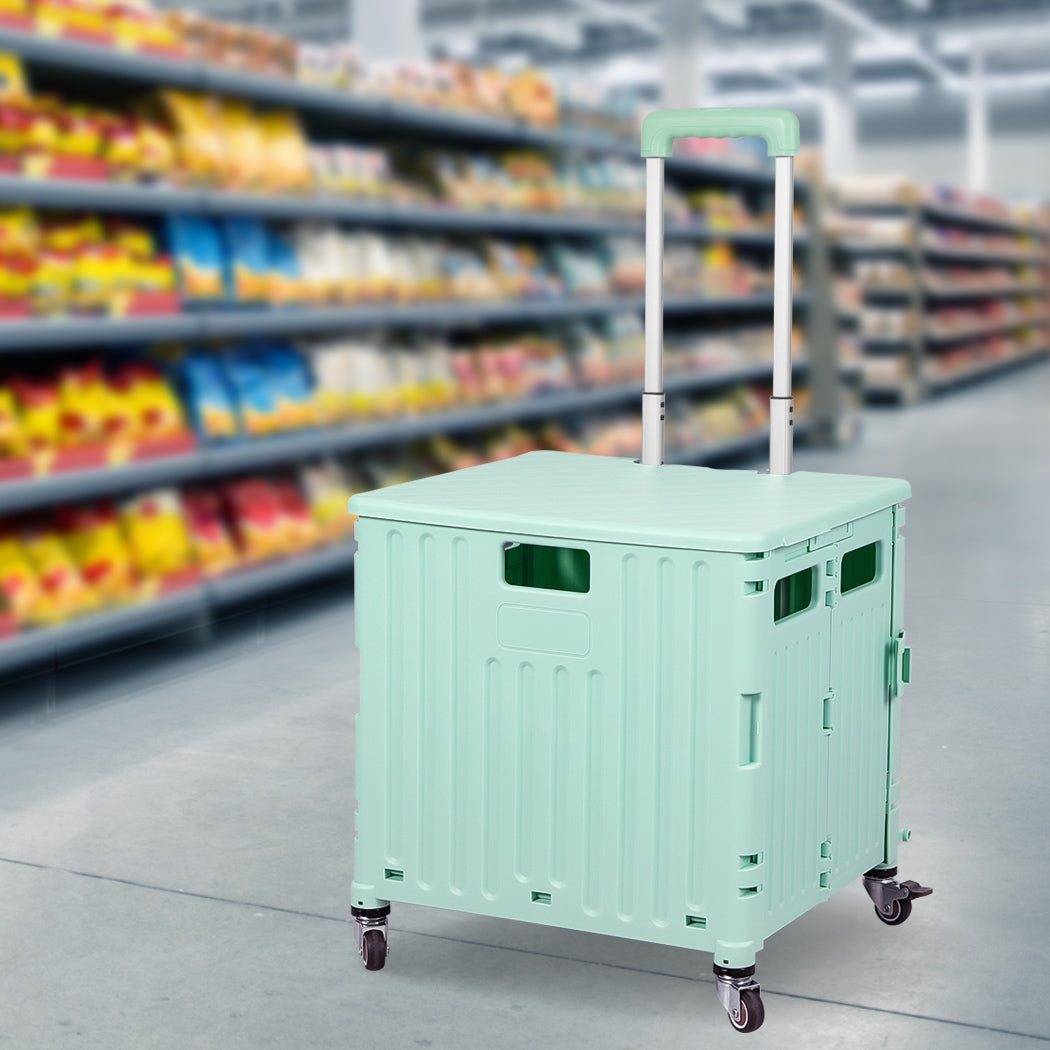 folding-shopping-trolley-cart-portable-green-1973193722497732614