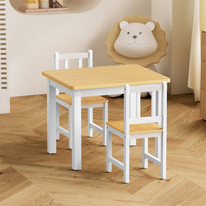 Bopeep Kids Table and Chairs Set Wooden 3PCS Study Play-1996005451644407814