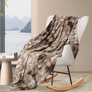 Dreamz Luxury Tie-dyed Blanket Brown 127cm x 152cm-1996005551607255047