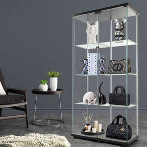 164cm Glass Display Cabinet 2 Doors-1973193801182875655