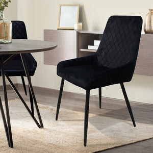 Dining Chairs x 4 Padded Seat Soft Velvet-1996005484955570182