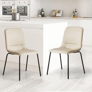 Levede Stackable Dining Chairs Kitchen Beige-1973194080162811910