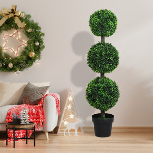 Lambu Artificial Triple Ball Boxwood Trees-1996005422393331718