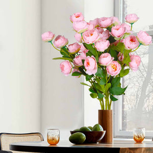 Lambu Artificial Flowers Silk Roses Pink-1973193708782358534