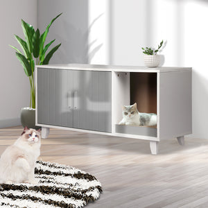 PaWz Enclosed Cat Litter Cabinet Box Grey-1975420459436609542