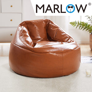 Marlow Bean Bag Chair Cover PU Couch Tan-1975420518999920646