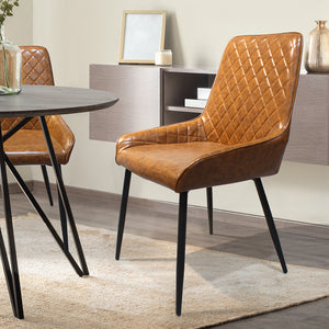Dining Chairs x 4 Padded Seat PU Faux Leather-1996005366256766982