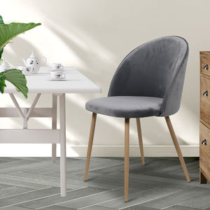 Levede 8x Dining Chairs Seat French Grey-1996005470472638470