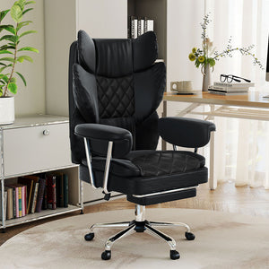 Levede Gaming Office Chair High Back PU Leather Black-1996009988778233862