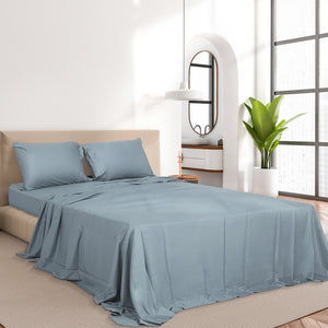 Dreamz 4pcs King Size 100% Bamboo Bed Sheet Set in Grey Colour-1973194026299559942
