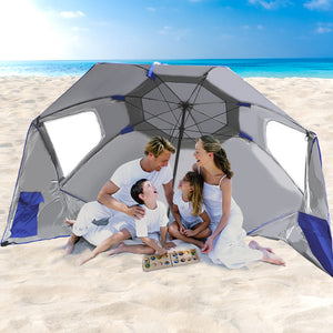Mountview Beach Umbrella Outdoor Umbrellas Blue 2.33M-1973193757402730502