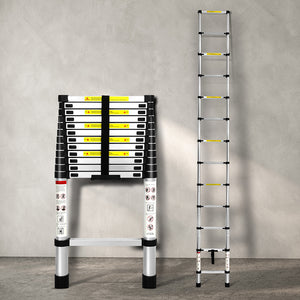 Traderight Multipurpose Ladder Telescopic 3.8M Silver 3.8 Meter-1973193882715951110