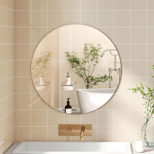 Yezi 50cm Round Wall Mirror Frameless Tempered Glass-1996005489355395078