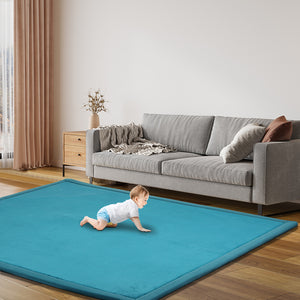 Marlow Coral Velvet Area Rugs Large Mat 150x200cm Blue-1996005440684691462