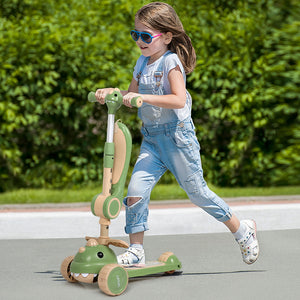 BoPeep Foldable Kids Scooter Flip-able Seat Green-1996005546355986439